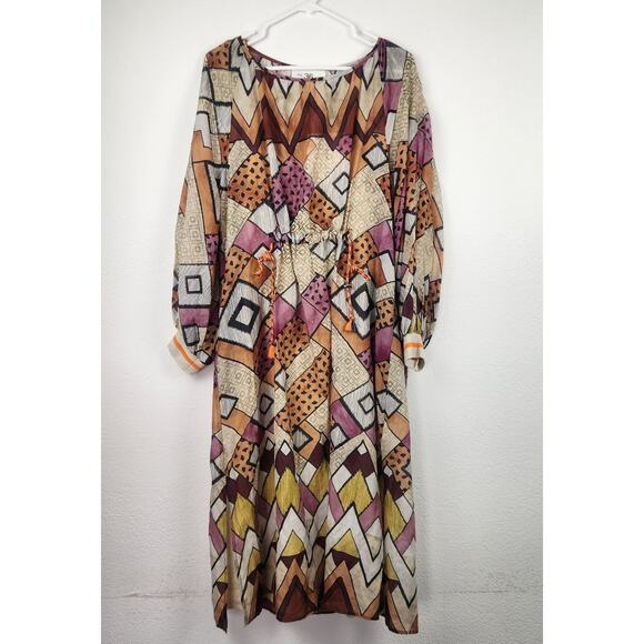 Julia June Flowy Boho Dress Size 36 US Small Long Sleeve Art Lightweight NWT - Picture 1 of 11
